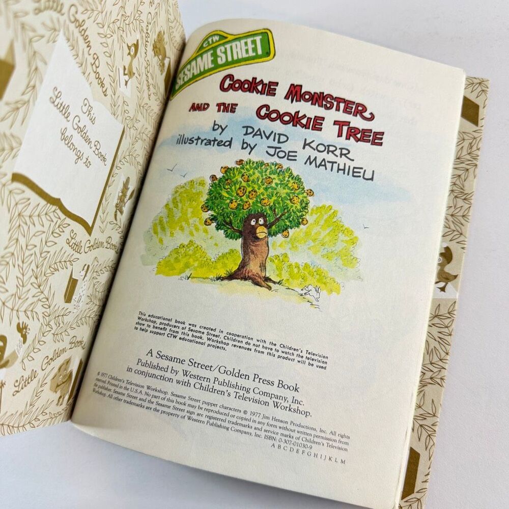 2/$6 Sesame Street Cookie Monster and the Cookie Tree book, Little Golden (HC) - Picture 4 of 12